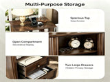 () 2-Drawer Bedside with Shelves and Sockets MDF Painted Retro Bedside 55091139