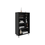 Bellagio 40" Tall Four-Tier Shelf Narrow Bookcase Black B070P254751