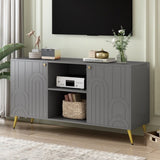 U-Can Modern TV Stand for TVs up to 55 Inches, Entertainment Center Media Console,Adjustable Shelf, N724P198517E