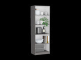 Bookcase Compact Bookshelf with Multiple Shelves, Matt Gray / White B097P167421