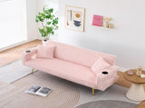 The straight-row white corduroy sofa with throw pillows, featuring a minimalist style, is suitable W1658P251982