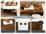 2-Tier Modern Geometric Coffee Table Engineered Wood Low Center Table with Storage Shelf, Waterproof 69288557