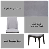 Madan Light Gray Linen & Gray Oak Finish Side Chair B2726P287846