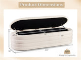 White Upholstered Storage Bench with Gas Struts 660LBS Seating Capacity for Bedroom 41466340