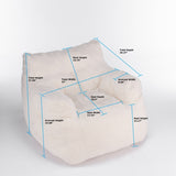 010-Soft Teddy Fabric Tufted Foam Bean Bag Chair With Teddy Fabric Dark Gray W52753862