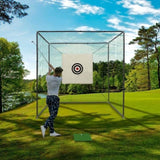 ZNTS 10X10X10FT Golf Practice Net Cage w/ Metal Frame Hitting Net Kit Indoor Outdoor W1422P149757