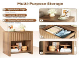 () 1 Drawer 1 Shelf Honeycomb Board MDF Bedside Table 20*15*24.5in Dark brown 52003423