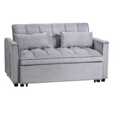 3 in 1 Convertible Sleeper Sofa Bed, Modern Pull Out Couch Bed, Adjustable Backrest, Velvet Loveseat W2121P179225