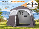 2-Person Pop Up Changing Tent, Dark Brown Portable Outdoor Shower Tent with 2 Rooms 2 Doors, Instant 29697306