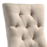 Beige and Weathered Oak Tufted Back Parson Chairs B062P182747