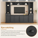 Minimalist Entertainment Wall Unit Set Bridge for TVs Up to 75'', Ample Storage Space TV Stand 57786157