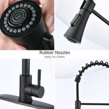 Commercial Kitchen Sink Faucet with Deck Plate Matte Black JYD0675MB
