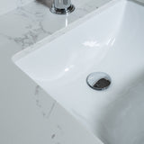 Montary 31inch bathroom stone vanity top engineered white marble color with undermount ceramic sink W50932301