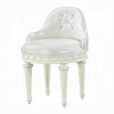 ZNTS Ivory Swivel Vanity Chair with Tufted Back B062P209153