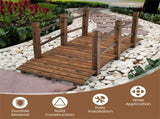 5 Feet Wooden Garden Bridge - 100% Fir Wood Construction, Easy Assembly with Hardware, Ideal for 72756106