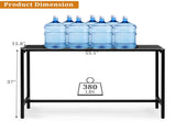 55" Outdoor Bar Table with Adjustable Feet, Rectangle Narrow Counter Height Table, 50542230
