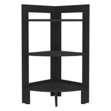 Riga Corner 3-Tier Shelf Side Table 31.7" High , Sofa Table, End Table with Tray B200P235866