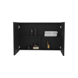 Bouti 19.7" H x 31.5" W Double Door Mirror Medicine Cabinet, Three interior Shelves for Bathroom, B070P242494