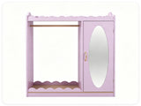 Kids Dress Up Closet with Full-Length Acrylic Mirror, 42" Child-Sized Garment Rack with Cabinet & 75276368