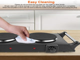 2000W Dual Burner Electric Hot Plate, 5 Temperature Settings , Portable Countertop Stove 15086821