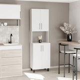 Linden 76,8" Tall Two Double Door Cabinet Kitchen Pantry with Hutch and Five Shelves, Microwave B200P286966