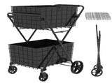 Extra Jumbo Shopping Cart,2 Layers Grocery Cart on Wheels, Foldable Utility Shopping Carts with 41132603