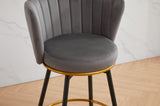 Countereight Bar Stools Set of 2, 360&deg Swivel Upholstered Barstools with Backs and Metal Legs, 26" W2725P237551