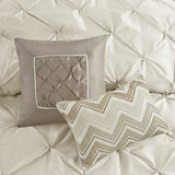 7 Piece Tufted Comforter Set Ivory Cal King B03596992