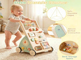 Multifunctional Toddler Learning Walking Toy with Shape Sorter Bead Maze Gear Mirror Counting Beads, 98625309