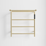 Heated Towel Rack with Top Shelf, 3-Bar Towel Wall MountedWarmer for Bathroom with Intelligent Touch T3177P305029
