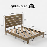 ZNTS Bed Frame Queen Size, Wood Platform Bed Frame , Noise Free,No Box Spring Needed and Easy Assembly W636130477