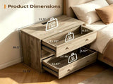 () 3-Drawer Cabinet with Electric Drawers Particleboard Bedside Table with 29446881