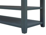 Retro Design Console Table with Two Open Shelves, Pine Solid Wood Frame and Legs for Living Room 50405748