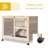 ZNTS Pet cage /Wood Rabbit Hutch-Natural （Prohibited by WalMart） 19946198