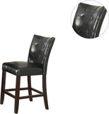 ZNTS Modern Counter Height Chairs Black Faux Leather Tufted Set of 2 High Chairs Dining Seating B011130016