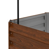 Brown galvanized planter box with rattan holder 24 "x 24" x 11.75" 90347959