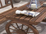 4-Person Patio Table and Chairs Wagon Wheel Design for Backyard Family Gathering Outdoor Set 65681571