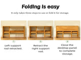 Bamboo Folding Desk,Space-Saving Computer Desk for Small Spaces, Foldable Study Table for Bedroom, W2641P372442