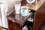 Modern Transitional Design 1pc Side Table/Nightstand Storage Cabinet Cherry Color USB Outlet B011P191196