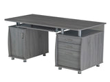 Complete Workstation Computer Desk with Storage, Grey 74539286