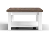 48 inch Hampton Coffee Table, No Assembly Required, Jasmine Whitewash and Barnwood Finish B108131544