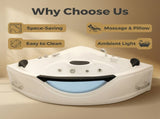 59" Corner Whirlpool Bathtub for 2-Person, Luxury Jetted Spa Tub with 6 Hydro Massage Jets, W3605P419568