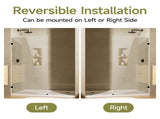 34" W x 68" H Bathroom Shower Door, Frameless Fixed 3/8" Thick Clear Tempered Glass Door T5595P495204