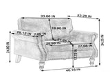 40.16 Inch Nailhead Trim Couches for Living Room, 22" Deep Seat Rolled Arm Sofa, Couch Upholstered W2911P222675