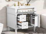 24 Inch Bathroom Vanity with Sink, White Freestanding Bathroom Cabinet with Flip Drawer, Adjustable 73286222