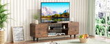 TV Stand for 55 Inch TV, Entertainment Center with Storage Cabinets, Soft Hinge Door with Handle, T3177P268166