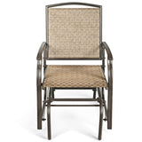 Brown Patio Swing Single Glider Chair Rocking Seating Steel Frame Garden 50094365