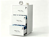 () 3-Drawer P2 Particleboard Melamine Wood Filing Cabinet with Embossed Design 55943648