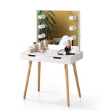 ZNTS Wooden Vanity Table Makeup Dressing Desk with LED Light,dressing table with USB port,White 94258241