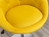 Noas Velvet Upholstered Tufted Back Swivel Accent Chair, Yellow T2574P164851